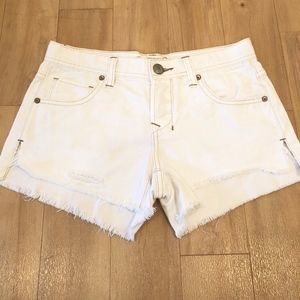 FREE PEOPLE White Cutoff Jean Shorts